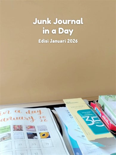 Junk Journal in a Day 2026 starts now! Kali ini di bulan Januari, yang baru jalan 26 hari ini, gimana sejauh ini 2026 nya? banyak sedih atau senangnya? semangat terus buat 300 hari kedepan ygy (⁠｡⁠･⁠ω⁠･⁠｡⁠)⁠ﾉ⁠♡ btw untuk journal nya aku kali ini banyak pakai junk Packaging, brosur, dan struk. Kalian cobain juga ya, mumpung 2026 baru jalan sebulan kurang (⁠≧⁠▽⁠≦⁠) (ig: eleventh.notes) #junkjournal #fyp #journaling #lettering #artsandcrafts