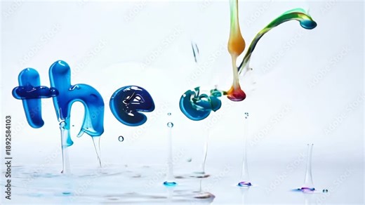 Colorful, high-speed fluid dynamics form the phrase "the end." Viscous ink drips build the letters, shifting from blue to a vibrant rainbow palette through splashing and intricate liquid art.