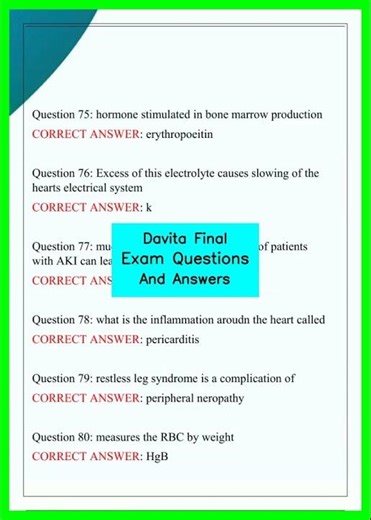 Davita Final Exam Questions And Answers video