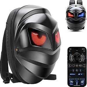 2025 Motocycle Helmet Backpack with LED Display, DIY Programmable Helmet Bag for Motor Riding, USB Expandable Shoulder Bags Large Capacity, Creative Gifts for Father's Day