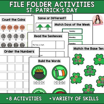 St. Patrick’s Day File Folder Activities | Autism Work Tasks