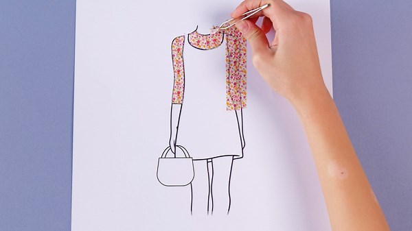 Dress Sketch using Pattern Tape