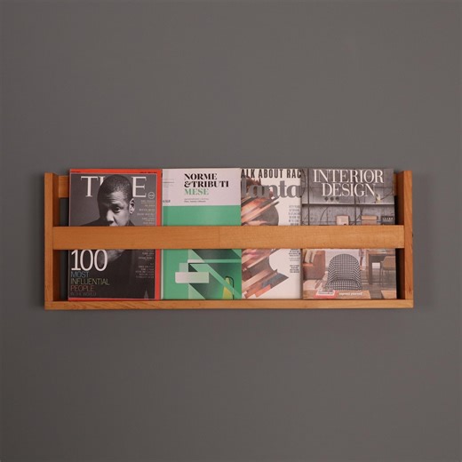 Modern Wood Magazine Rack for Wall,golden Oak Wooden Wall Mounted Magazine Holder, Minimalist Office Display Shelf, Floating Magazine Rack - Etsy