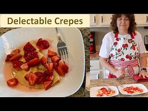 Delicate Delicious Crepes with Cream Cheese Filling and Sweetened Strawberries