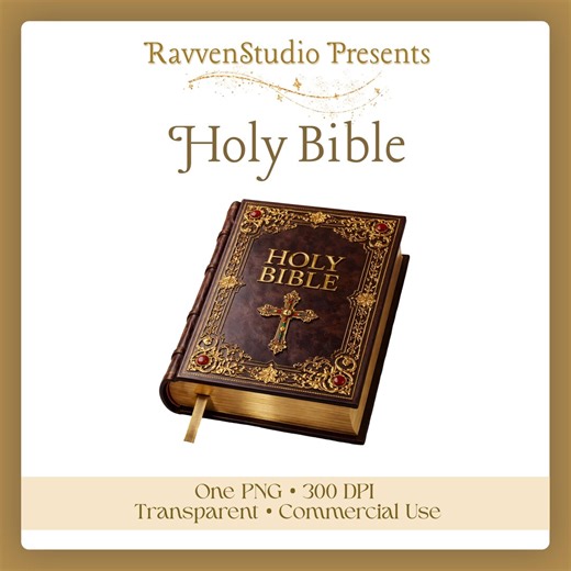 Holy Bible Clipart Single - Religious Christian Catholic Scripture Bible Study PNG - Commercial Use (digital Download) - Etsy