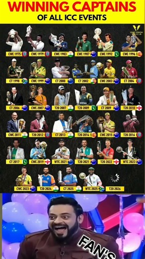 🚨 🔥 ALL ICC WINNING CAPTAINS!#ICCCaptains #CricketHistory #WinningCaptains #CWC #CT #T20WorldCup