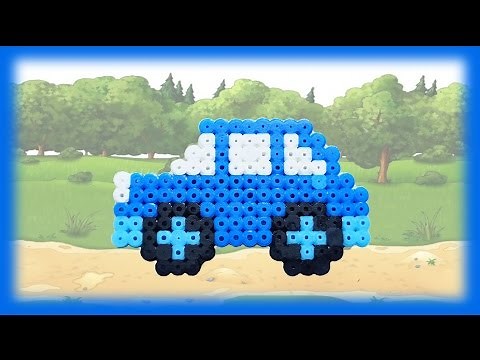 TUTORIAL Hama Beads Pyssla Perler Beads. How to Make a car