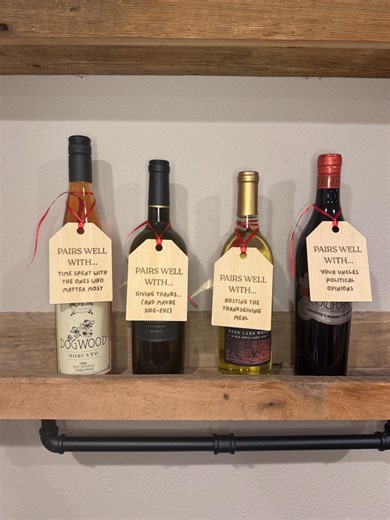 Personalized Holiday Wine Pairing Tags | Funny “pairs Well With…” Christmas Wine Tags | Custom Laser Engraved Gift Tags - Etsy