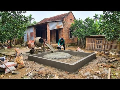 Building a Mini Cement Pond for the Ducks in the Farm – Off-Grid Homestead