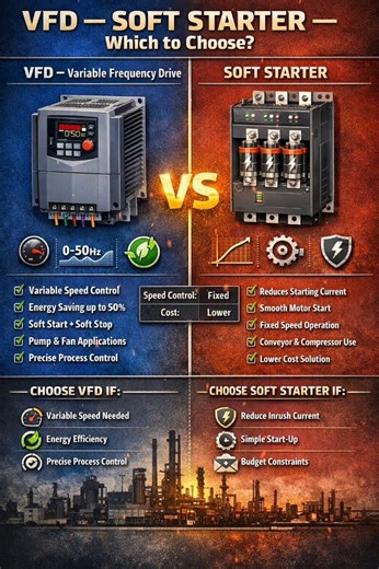 VFD vs Soft Starter — Which to Choose? | Complete Comparison for Electrical Engineers