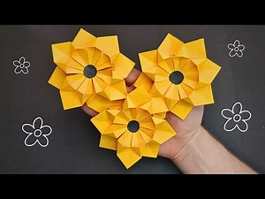 Origami SUNFLOWER tutorial | How to make a paper sunflower
