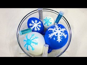 Making Snow Slime with Disney Frozen Themed Balloons!