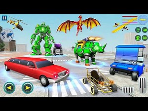 Transforming robot game - Futuristic rhino robot wars against mech robot | Android iOS Gameplay