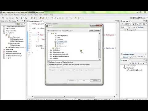 ECLIPSE HOW TO MOVE A CLASS FROM ONE PACKAGE TO OTHER PACKAGE DEMO