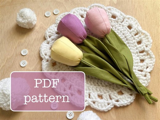 Tulip Sewing Pattern, DIY Fabric Flower (PDF Pattern) - Etsy