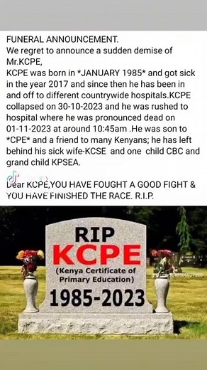 #RIP KCPE ONLY LEGENDS WILL UNDERSTAND #KCPE FOR LIFE