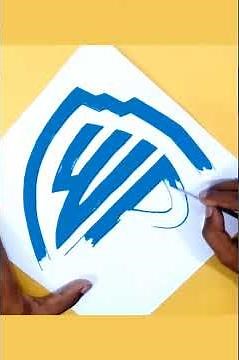 How to draw the Warner Bros logo #Shorts