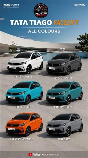 Tata Tiago Facelift 2026 All Colours 🌈🔥 | Full Color Options Revealed