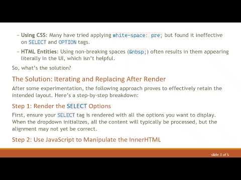 How to Preserve Whitespace Inside a SELECT Tag in Chrome