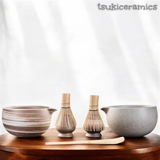 Handmade Japanese Matcha Tea Set – Rustic Ceramic Bowl With Spout, Bamboo Whisk, Scoop & Stand – Traditional Matcha Kit – Zen Gift - Etsy
