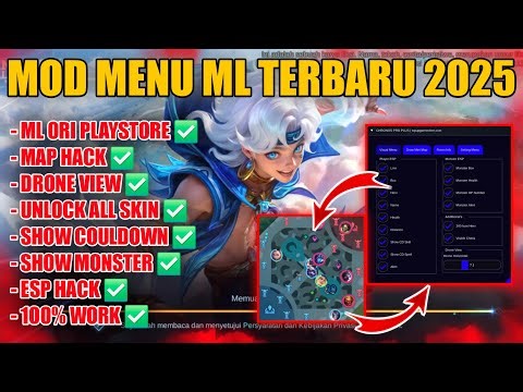 APK MOD MENU ML TERBARU 2025 ANTI BANNED – CHEAT MAP HACK MOBILE LEGENDS UNLOCK ALL SKIN GRATIS