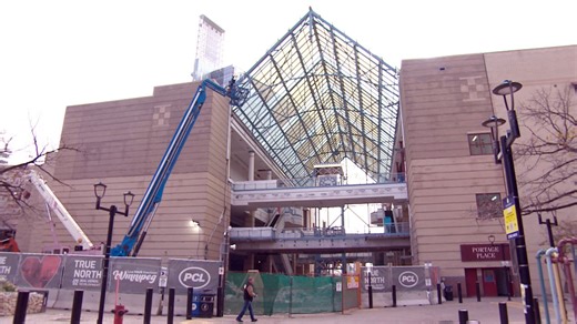 Portage Place construction reconnecting 2 sides of downtown