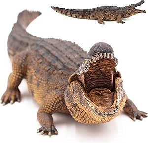 Gemini&Genius Giant Crocodile Toy, Large 15" Length Realistic Alligator Action Figure, Wildlife World Alligator with Moveable Jaw Toy Gift, Display and Collectible Model for Kids or Animal Collector