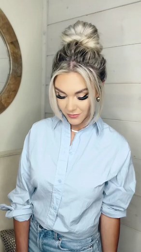 Easy buns part 1 #buntutorial #messybun #highbun #hairtutorial