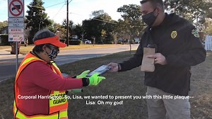 148K views · 7.1K reactions | THIS IS ORLANDO: Start your weekend with a feel-good story. Lisa Ray waves to every person who drives or walks past her corner at Bumby and Virginia. Her wave is so cheerful, Corporal Luke Harrington felt compelled to stop by and meet her. And on this #CrossingGuardAppreciationDay, he brought her a little gift to thank her for brightening everyone's day, while doing what she could, to help keep the little ones safe. | Orlando Police Department | Facebook