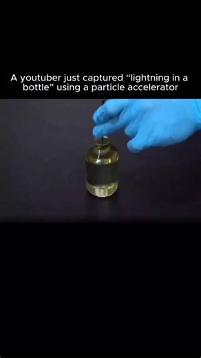 Facts Lovers on Instagram: "This is what “lightning in a bottle” actually means. A YouTuber used a particle accelerator to fire high energy electrons into a clear spinning acrylic tube, building up charge inside the plastic until it finally discharged. That release creates branching lightning like patterns called Lichtenberg figures, basically frozen paths showing how electricity traveled through the material. It looks like real lightning trapped inside the tube. The twist is the cylinder. These