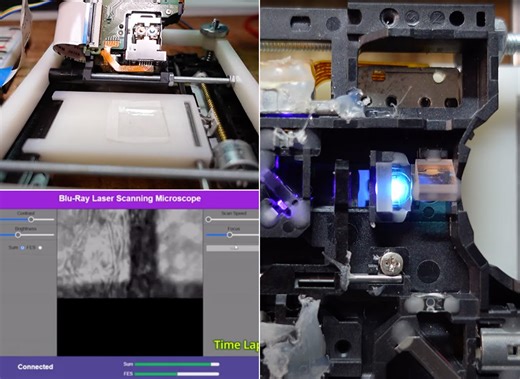 Inventor Uses Blu-ray Laser Diode to Build a Functional Laser Scanning Microscope