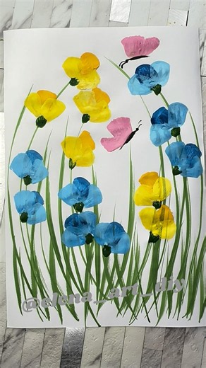 Рисунки 🌸 Цветы гуашью🦋#рисование #art #painting #легкиерисунки