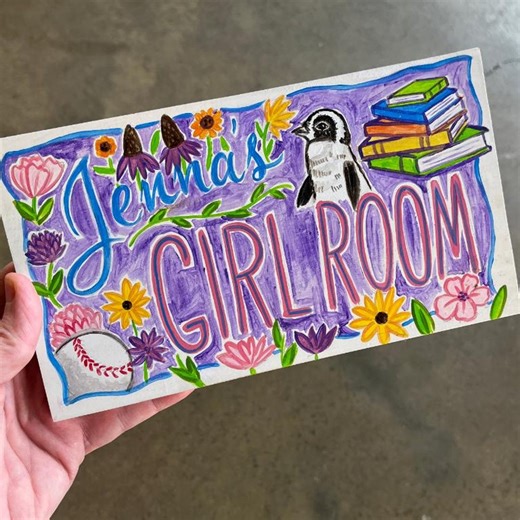 Custom Hand-painted Girl's Room Sign – Personalized Wooden Door Plaque - Etsy