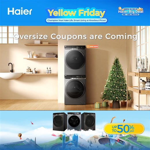 Yellow Friday Sale: Upgrade Your Home with Haier Washing Machines — up to 50% OFF! Now live on Noon. | Haier