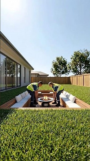 I Turned This Boring Grass Into a Secret Fire Pit Oasis