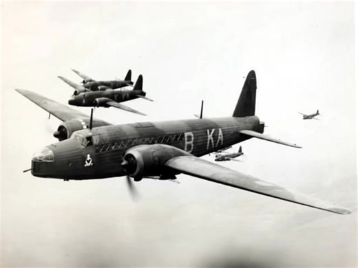 Fact Slap 👋 Today in 1939, Bomber Command sends 24 Vickers Wellington bombers of 115 Squadron against the Kriegsmarine base at Heligoland. A bomb is dropped on land when it "hangs up" in the bomb bay and eventually drops on Heligoland Island, where it apparently quite fortuitously hits an anti-aircraft battery. This marks the first RAF bombs dropped on the Reich in World War II. Video: Wellington Bombers in flight, animated by AI, original image in comments. | Fact Slap