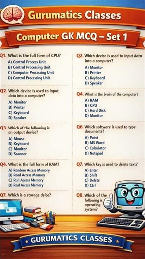 || Most important computer Multiple choice questions || #Gurumatics2025 #computer #ai #viral