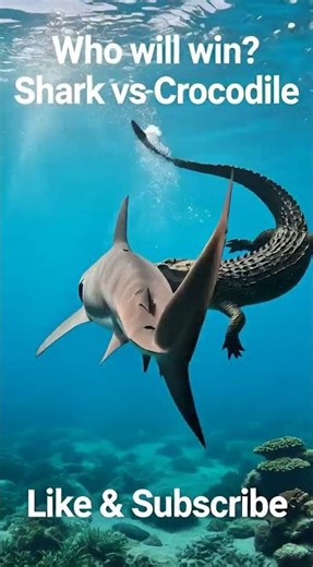 Shark vs Crocodile Fighting | Who will win? #viral #shorts