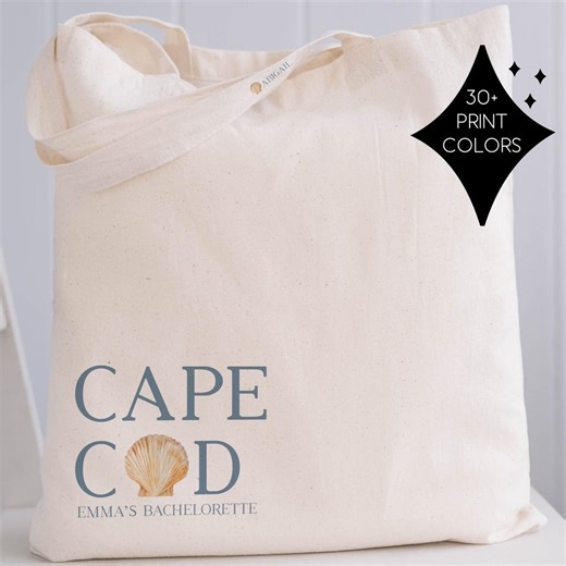 Cape Cod Customizable Tote or Favor Bag | Coastal Bachelorette, Birthday or Family Vacation Gift - Etsy
