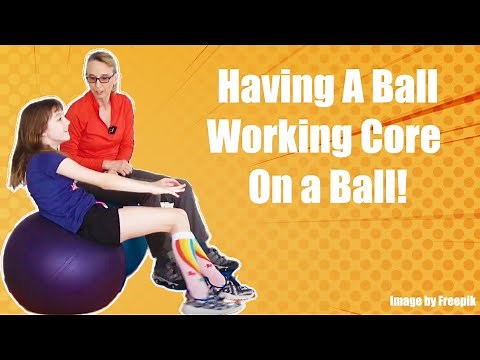 Ball Roll Out to Sit-Ups: Pediatric Physical Therapy Exercise Ball Activities #8