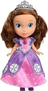 Sofia the First Royal Sofia Doll, 10.5-inches, Brown Hair, Pink and Purple Dress, Preschool, Kids Toys for Ages 3 Up by Just Play