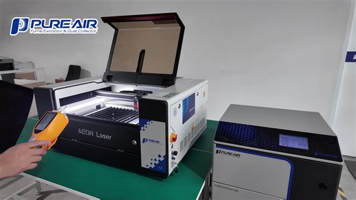 Pure-Air Fume Extractor For CO2 Laser Engraving Rubber Sheet (PA-FS500i) English PURE-AIR smart smoke purifier provides powerful industrial air purification function: ✅3 times suction power: capture smoke and dust instantly. ✅Intercept 99% of particulate matter: effectively block harmful pollutants. ✅5 times filter life: reduce maintenance and reduce costs. More than just purifying the air: ✅ Protect employee health ✅ Ensure production safety ✅ Protect precision equipment ✅ Optimize efficiency A