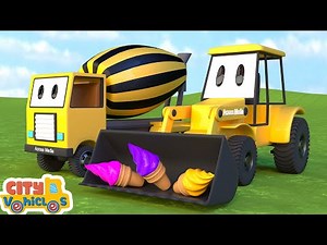 Construction Vehicles Build Roads Compilation — Bulldozer, Excavator, Dump Truck & Roller for Kids.