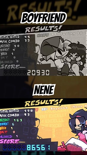 FNF BOYFRIEND VS NENE EXCELLENT RESULTS #fnf #fnfmod #nene #animation