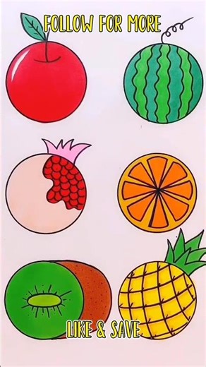 Easy Fruit Drawing with Pencil | Coloring for Beginners #shorts