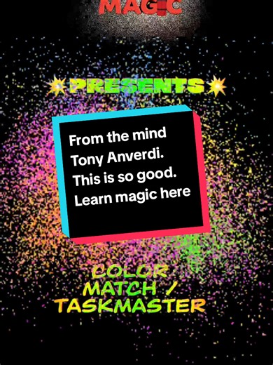 TnTMagic.com 💥PRESENTS💥 The Trick Of The Day 🔥COLOR MATCH / TASKMASTER🔥 by Tony Anverdi From the mind of Anverdi comes a revolution in mentalism! No charging, No limits, No boundaries. Meet the Anverdi Color Match TASKMASTER, engineered for today's performer. Six Active Pens: Use any brand of colored markers! No special ink, No gimmicked refills, No charging. Ever. App & Wireless Remote Integration: Receive your secret color codes instantly through your phone or the included remote. Experien