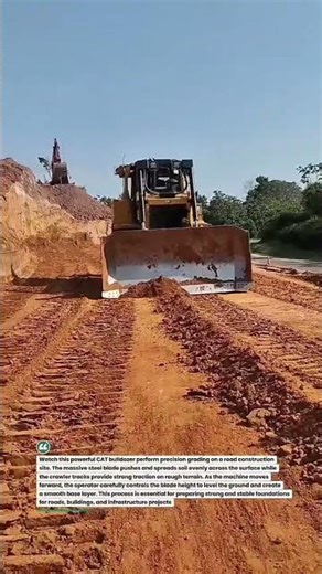 CAT Bulldozer Precision Grading for Road Construction #Bulldozer #Construction #HeavyEquipment