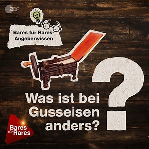 Es landen immer mal wieder wunderschön und filigran ausgeformte Objekte aus Gusseisen auf unserem Expertentisch. Aber was ist bei Gusseisen eigentlich das Besondere? Was unterscheidet es von Stahl und gewöhnlichem Eisen? Guckt mal rein, in unser Angeberwissen. | Bares für Rares
