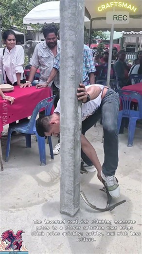 Concrete Pole Climbing Tool Hack #video #viral