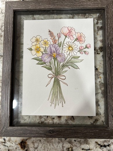 Custom Birth Month Flower Bouquet – Original Watercolor Family Floral Art, Personalized Heirloom Painting - Etsy